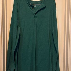 Green Long Sleeve Henley Shirt